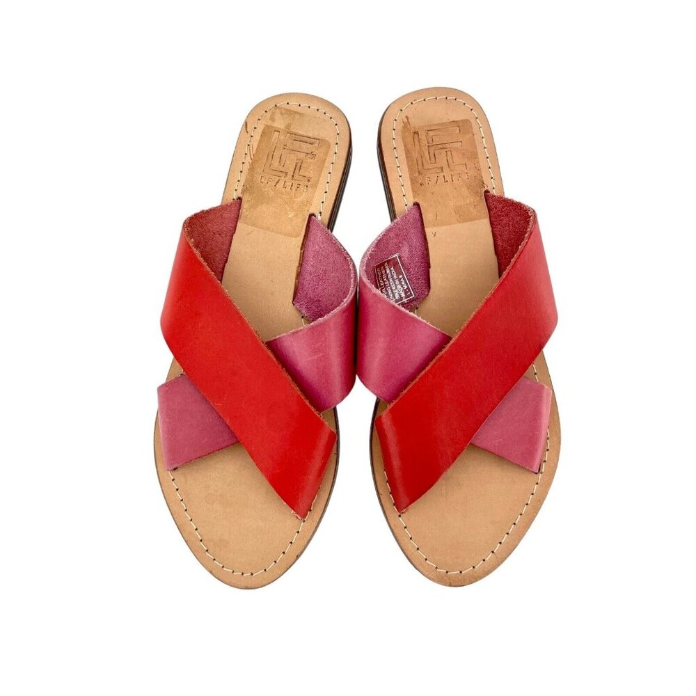 LFL by Lust for Life Women's L-mira Flat Sandal, Red/Multi Leather, SZ 8